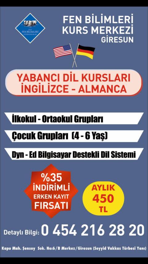 Giresun Fenbilimleri Yabancı Dil Kursu